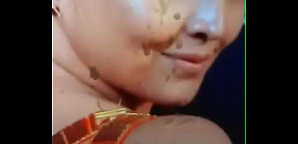  Anasuya bharadwaj hottest nasty cum Tribute on massive screen